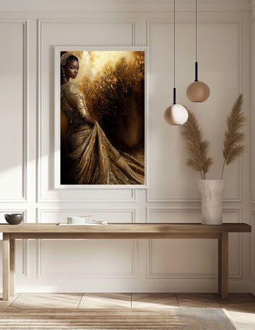 Golden Majesty: A 3D Textured Portrait of Strength and Elegance