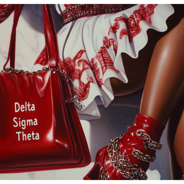 Delta Sigma Theta Sorority Art Print - Sophisticated Red Ensemble