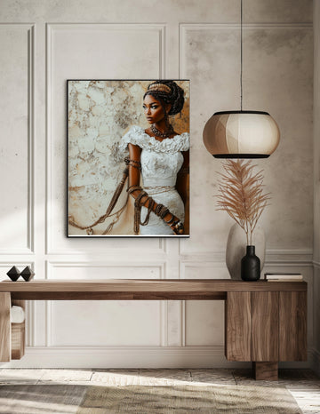 Grace in Ivory: A 3D Textured Digital Art