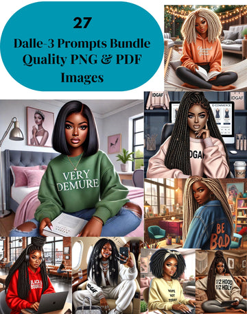 27-Piece AI Clipart Bundle & Prompts for Empowering Digital Art - High-Quality PNG & PDF & JPEG