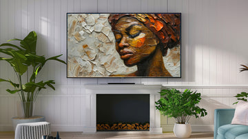 Textured Serenity: African Woman's Portrait Art for Frame TV