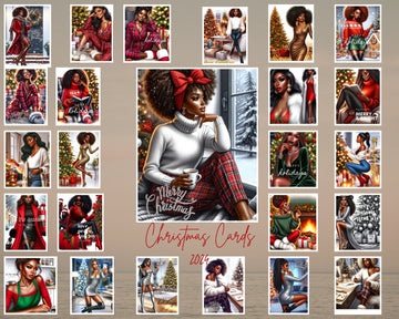 **Celebrate the Holidays with Style and Joy: 60+ African American Woman Christmas Greeting Cards!