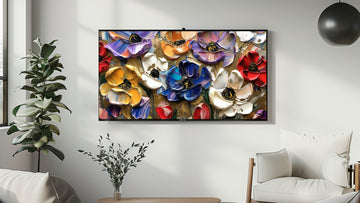 Vibrant Textured Bloom Art for Modern Living Room