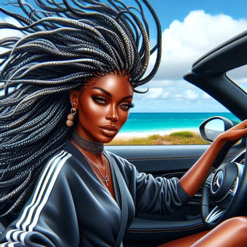 Coastal Vibes: Bold & Beautiful African American Woman in Motion Journal Cover