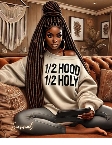 Half Hood Half Holy Journal Clipart