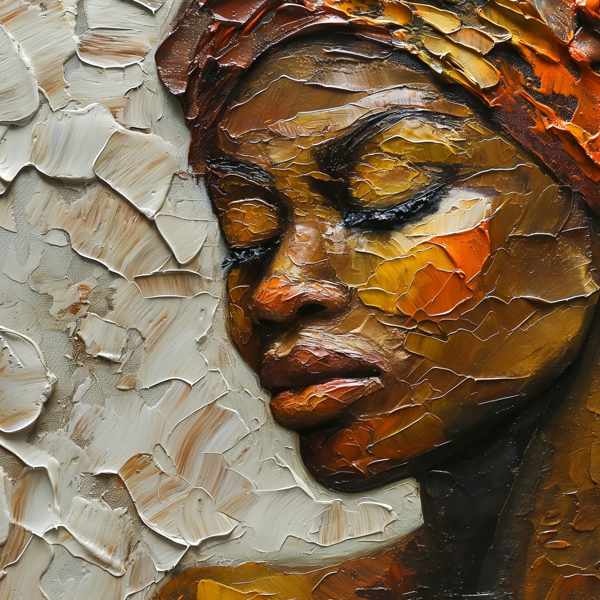 Textured Serenity: African Woman's Portrait Art for Frame TV