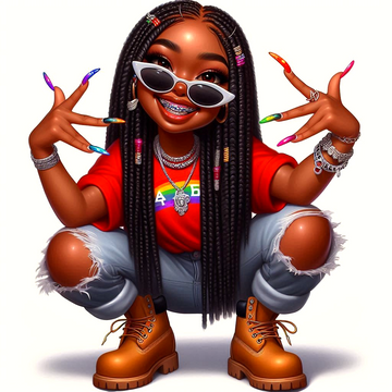Stylish Chibi Girl with Attitude Clipart