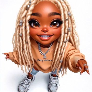 Happy Chibi Girl with Blonde Locs - Very Demure Sweatshirt Clipart for Tumblers, Journals