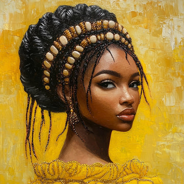 Royal Radiance - 3D Textured Portrait in Golden Splendor