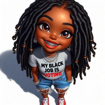 Chibi, Kamala Harris, Harris for President, My black job is voting, Urban chibi girl, Urban chibi teen, Chibi character, Harris Tim Walz