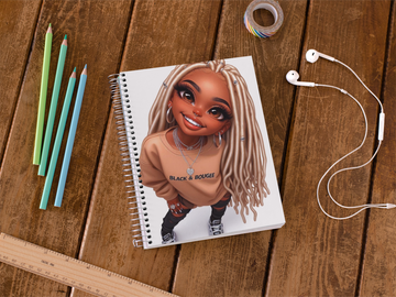 Black & Bougee Chibi Clipart for journals, Notebooks, Tumblers,