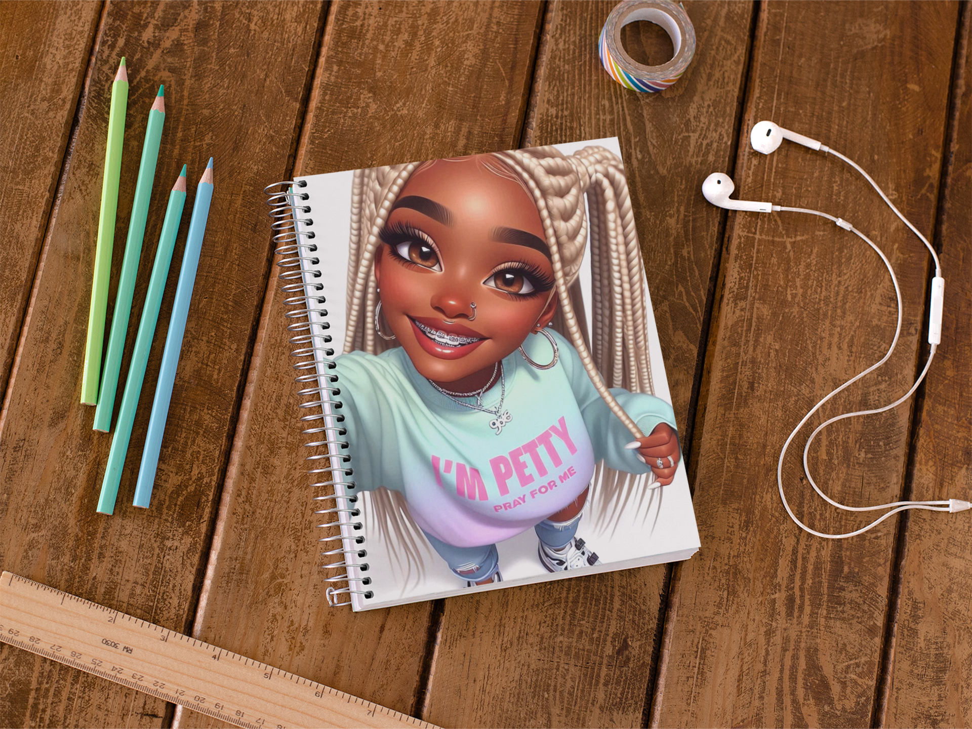 “I’m Petty” Pastel Chibi Clipart for Journals, Planners, Tumblers