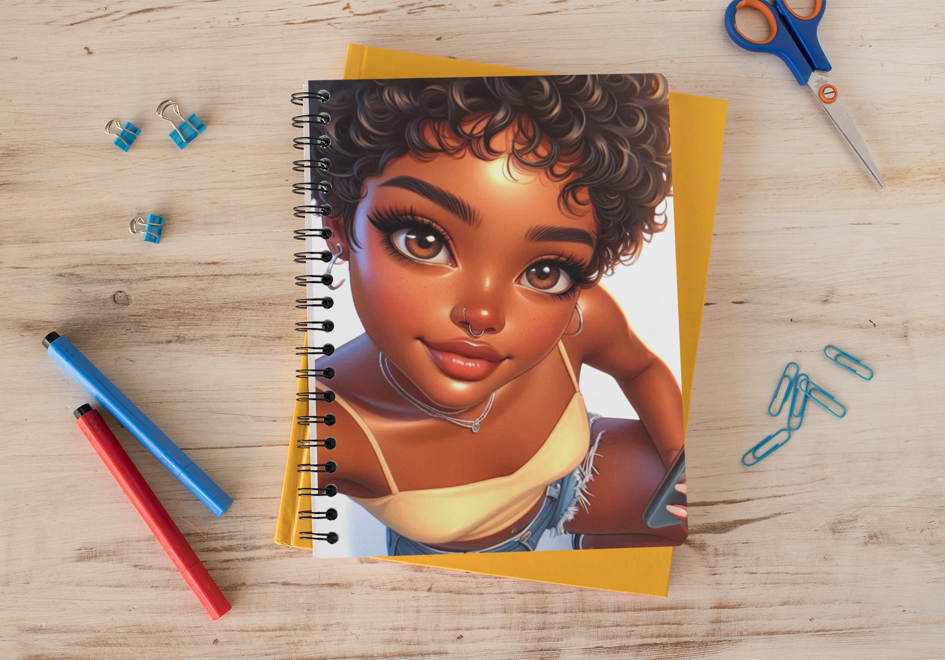 Chibi Selfie Queen Journal Clipart