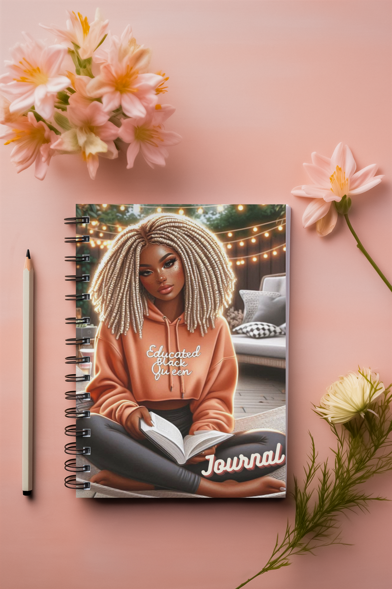 Educated Black Queen Journal Clipart