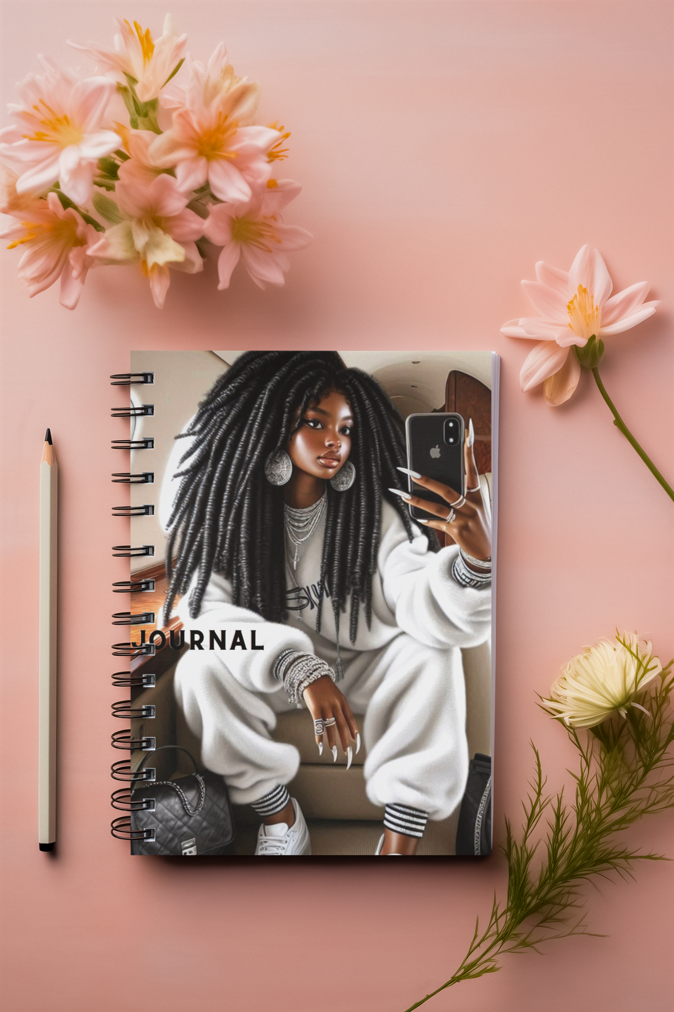 Trendy Selfie Journal Cover Clipart